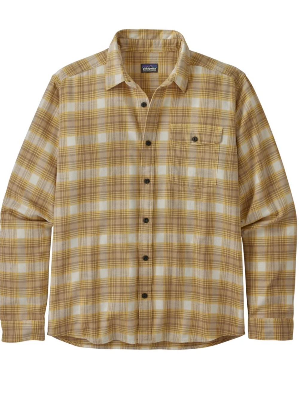 Patagonia Men’s Fjord Flannel Plaid Shirt Jacket inYellow & White Large XXL